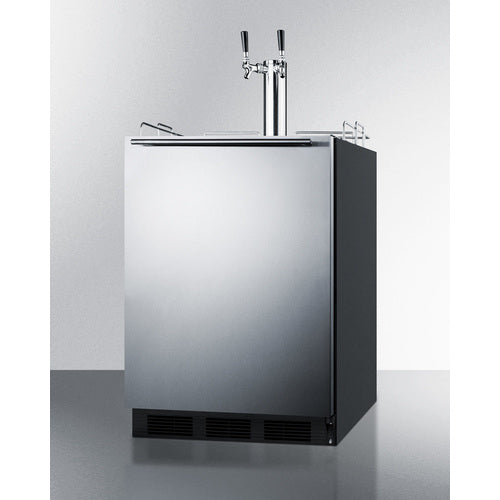 Summit Appliance 24 inch Wide ADA Compliant Built-In Commercial Dual Tap Wine Kegerator
