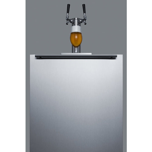 Summit Appliance 24 inch Wide Built-In Kegerator For Use Under ADA Compliant Counters With Dual Tap Kit For Two 1/6 Kegs