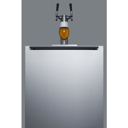 Summit Appliance 24 inch Wide Built-In Kegerator For Use Under ADA Compliant Counters With Dual Tap Kit For Two 1/6 Kegs