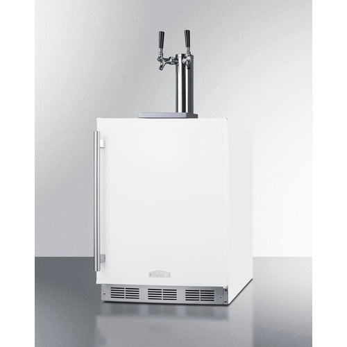 Summit Appliance 24 inch Wide ADA Compliant Built-In Commercial Dual Tap Wine Dispenser In White