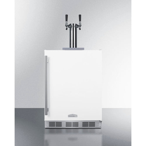 Summit Appliance 24 inch Wide ADA Compliant Built-In Commercial Dual Tap Wine Dispenser In White