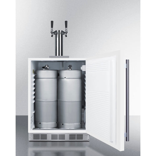 Summit Appliance 24 inch Wide ADA Compliant Built-In Commercial Dual Tap Wine Dispenser In White