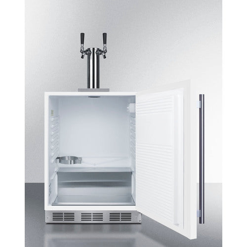 Summit Appliance 24 inch Wide ADA Compliant Built-In Commercial Dual Tap Wine Dispenser In White