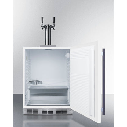 Summit Appliance 24 inch Wide ADA Compliant Built-In Commercial Dual Tap Wine Dispenser In White