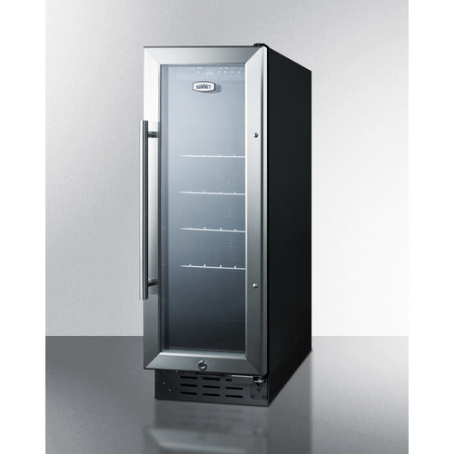 Summit Appliance 12 inch Wide Built-In Undercounter Commercial Beverage Center With Lock, Digital Thermostat, And LED Lighting