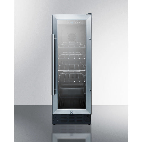 Summit Appliance 12 inch Wide Built-In Undercounter Commercial Beverage Center With Lock, Digital Thermostat, And LED Lighting