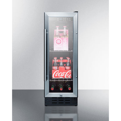 Summit Appliance 12 inch Wide Built-In Undercounter Commercial Beverage Center With Lock, Digital Thermostat, And LED Lighting