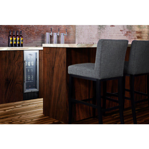 Summit Appliance 12 inch Wide Built-In Undercounter Commercial Beverage Center With Lock, Digital Thermostat, And LED Lighting