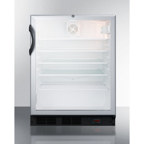 Summit Appliance 24 inch ADA Compliant Commercial Glass Door Craft Beer And Wine Refrigerator For Freestanding Use, With Digital Thermostat, Black Cabinet, And Lock