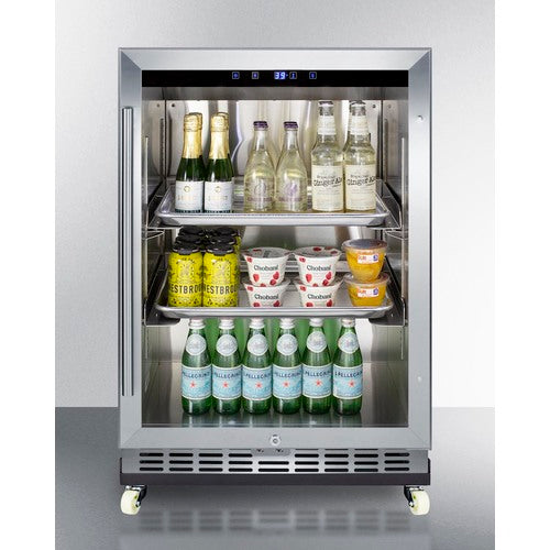 Summit Appliance 24" Wide Outdoor Mini Reach-In Beverage Center with Dolly