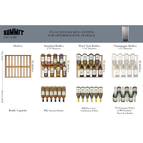 Summit Appliance 102 Bottle 24" Wide Wine Cellar