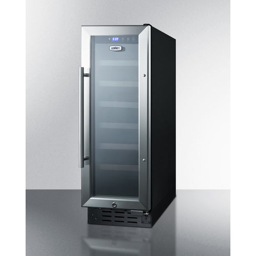 Summit Appliance 12 inch Wide Built-In Undercounter Wine Cellar With Digital Thermostat And LED Lighting