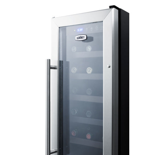 Summit Appliance 12 inch Wide Built-In Undercounter Wine Cellar With Digital Thermostat And LED Lighting