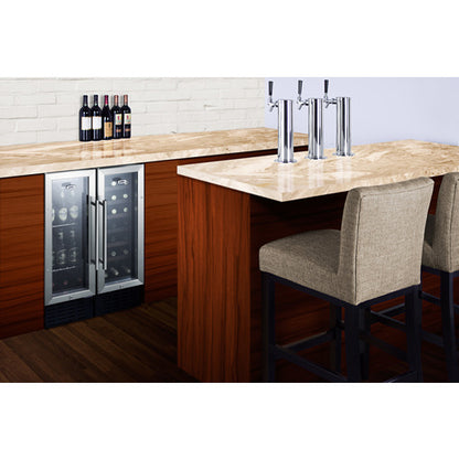 Summit Appliance 12 inch Wide Built-In Undercounter Wine Cellar With Digital Thermostat And LED Lighting