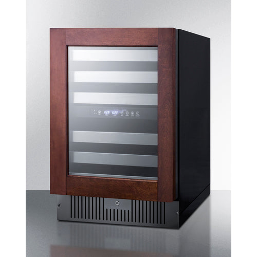 Summit Appliance 23 inch Dual Zone Built-In Wine Cellar With Panel-Ready Glass Door, Full Extension Shelves, Digital Thermostat, And Black Cabinet