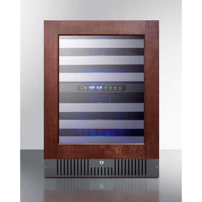 Summit Appliance 23 inch Dual Zone Built-In Wine Cellar With Panel-Ready Glass Door, Full Extension Shelves, Digital Thermostat, And Black Cabinet