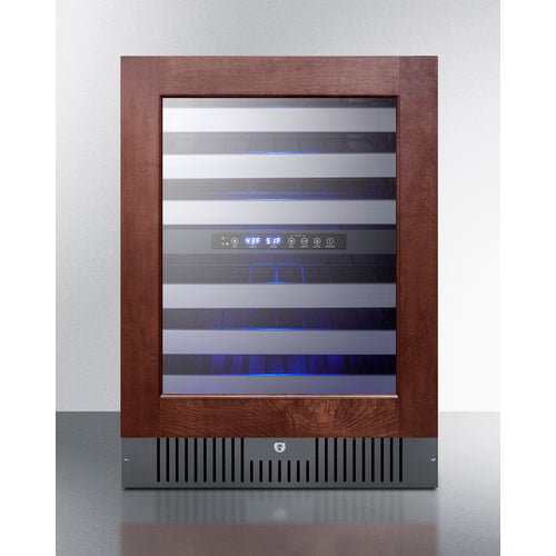 Summit Appliance 23 inch Dual Zone Built-In Wine Cellar With Panel-Ready Glass Door, Full Extension Shelves, Digital Thermostat, And Black Cabinet