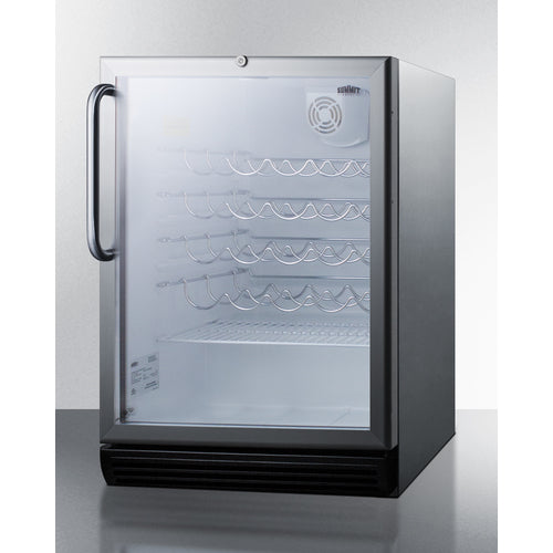 Summit Appliance 36 Bottle 24" Wide Built-In Wine Cellar, ADA Compliant with Short Towel Bar Handle