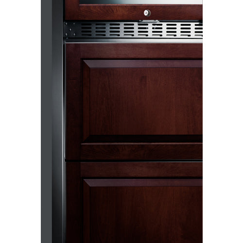 Summit Appliance 46 Bottle 24" Wide Combination Dual-Zone Wine Cellar and 2-Drawer All-Refrigerator (Panels Not Included)