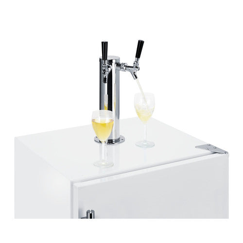 Summit Appliance 24 inch Wide ADA Compliant Built-In Commercial Dual Tap Wine Dispenser In White