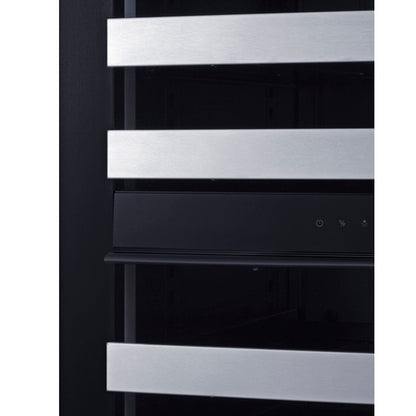 Summit Appliance 24 inch Wide Premium Dual Zone Undercounter Wine Cellar With Panel-Ready Glass Door