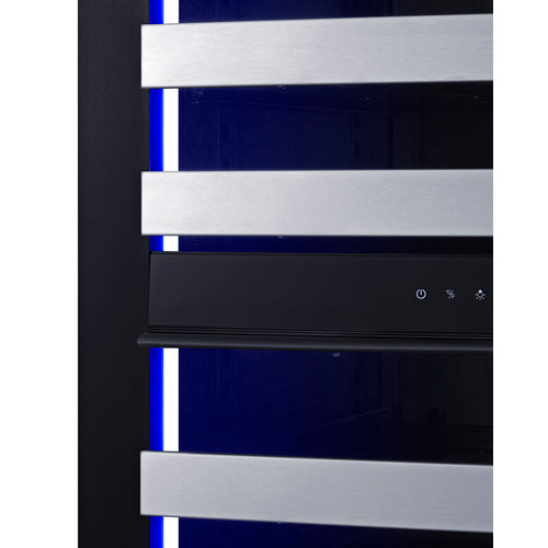 Summit Appliance 24 inch Wide Premium Dual Zone Undercounter Wine Cellar With Panel-Ready Glass Door