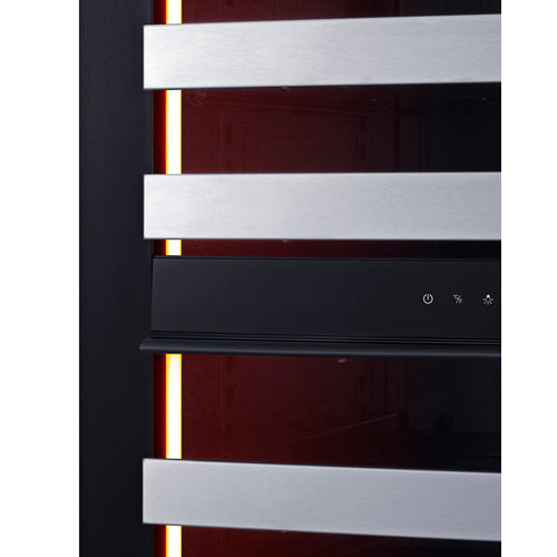 Summit Appliance 24 inch Wide Premium Dual Zone Undercounter Wine Cellar With Panel-Ready Glass Door