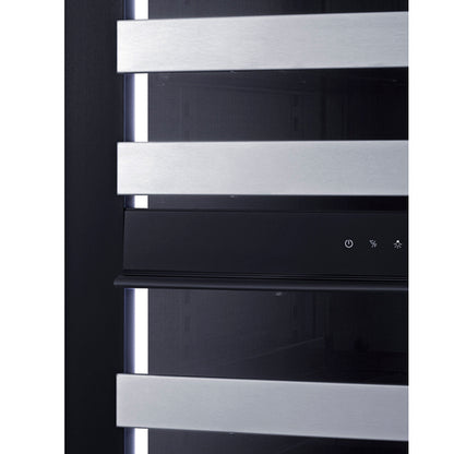 Summit Appliance 24 inch Wide Premium Dual Zone Undercounter Wine Cellar With Panel-Ready Glass Door