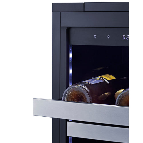 Summit Appliance 15 inch Wide Built-In Wine Cellar With Panel-Ready Glass Door