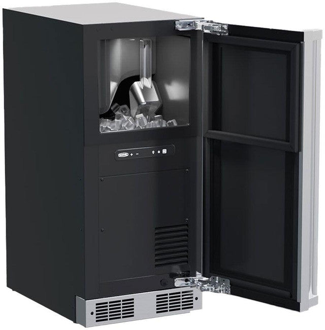 Marvel Professional 15" Clear Ice Machine with Pump and BrightShield Lighting - Glass Door - Stainless Steel