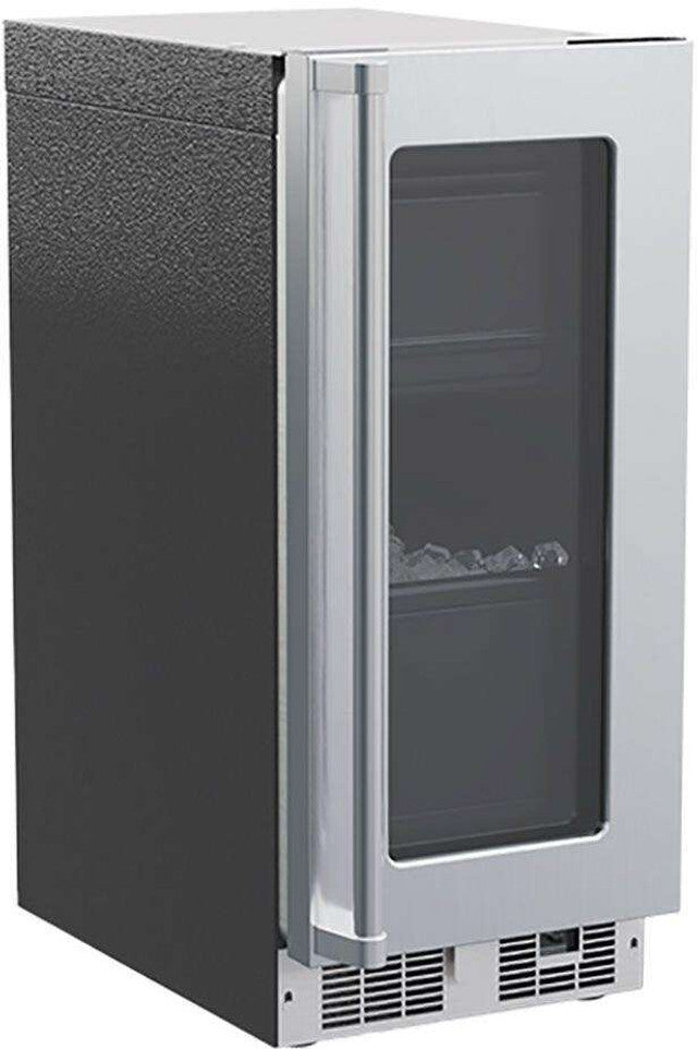 Marvel Professional 15" Clear Ice Machine with Pump and BrightShield Lighting - Glass Door - Stainless Steel