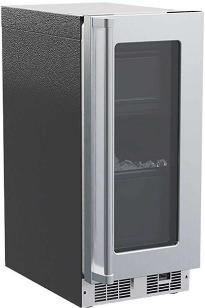 Marvel Professional 15" Clear Ice Machine with Pump and BrightShield Lighting - Glass Door - Stainless Steel