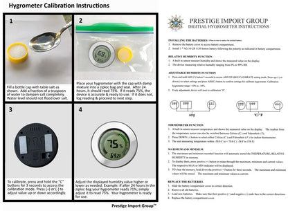 Prestige Import Group 120 Ct. Tinted Glass Humidor w/ External Digital Silver Bezel Hygrometer