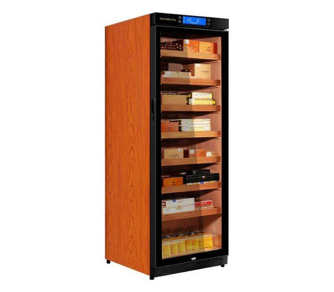 Raching C380A Precision Climate-Controlled Cigar Humidor Cabinet – Black with Canada Cedar Wood | 2000 Cigar Capacity