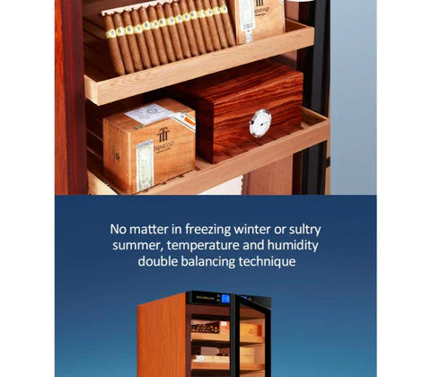Raching C380A Precision Climate-Controlled Cigar Humidor Cabinet | 1400–1500 Cigar Capacity