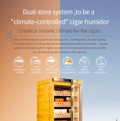 Raching MON1800A Precision Electronic Cigar Humidor Cabinet | 900+ Cigar Capacity | ±1% Climate Control
