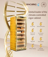 Raching MON1800A Precision Electronic Cigar Humidor Cabinet | 900+ Cigar Capacity | ±1% Climate Control