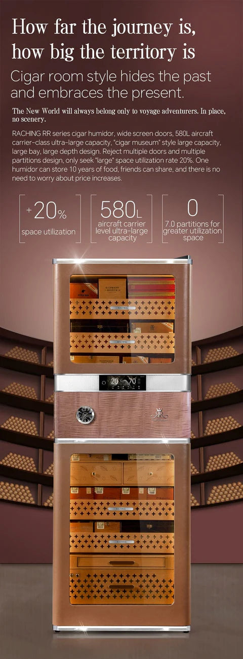 Raching RR980 Reserva Precision Electric Cigar Humidor Cabinet | 3000–4000 Cigar Capacity