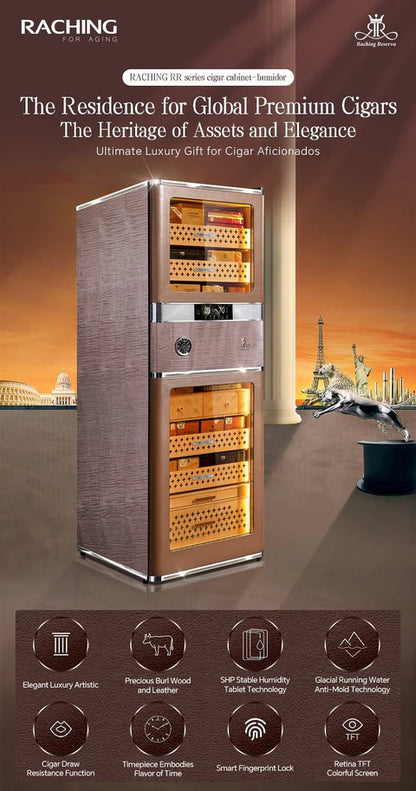 Raching RR980 Reserva Precision Electric Cigar Humidor Cabinet | 3000–4000 Cigar Capacity