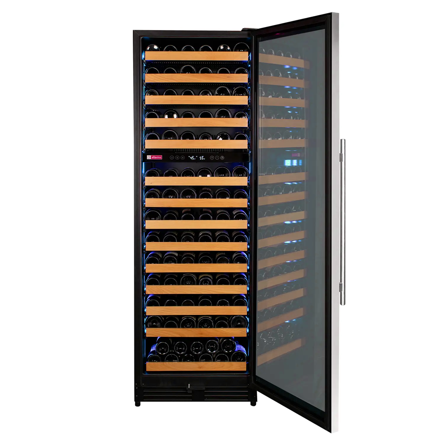 Allavino Reserva Series 154 Bottle 71" Tall Dual Zone Right Hinge Stainless Steel Wine Refrigerator