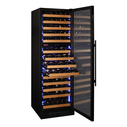 Allavino Reserva Series 154 Bottle 71" Tall Dual Zone Right Hinge Black Glass Door Wine Refrigerator