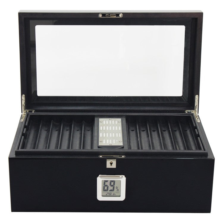 Prestige Import Group 120 Ct. Full Black Humidor w/ Black Interior & Polished Hardware