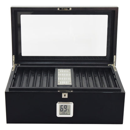 Prestige Import Group 120 Ct. Full Black Humidor w/ Black Interior & Polished Hardware