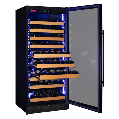 Allavino Reserva Series 119 Bottle 55" Tall Dual Zone Right Hinge Black Glass Wine Refrigerator