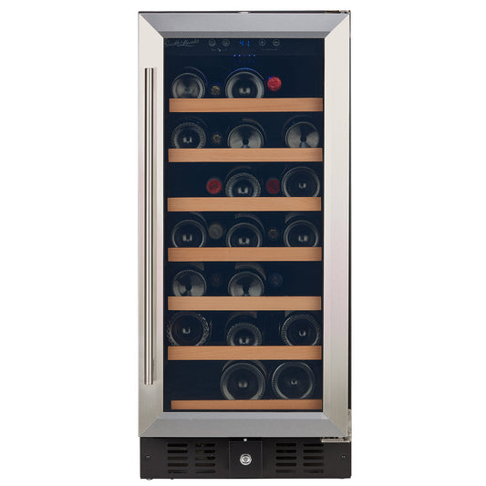 Smith & Hanks 40 Bottle Dual Zone Stainless Steel Door Trim Wine Cooler