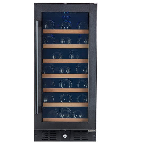 Smith & Hanks 34 Bottle Single Zone Black Stainless Steel Wine Fridge