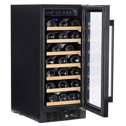 Smith & Hanks 34 Bottle Single Zone Black Stainless Steel Wine Fridge