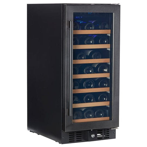 Smith & Hanks 34 Bottle Single Zone Black Stainless Steel Wine Fridge