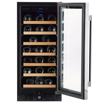 Smith & Hanks 34 Bottle Single Zone Black Stainless Steel Wine Fridge