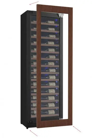 Allavino Reserva Series 67 Bottle 71" Tall Single Zone Right Hinge Panel Ready Overlay Shallow Wine Refrigerator with Wood Front Shelves